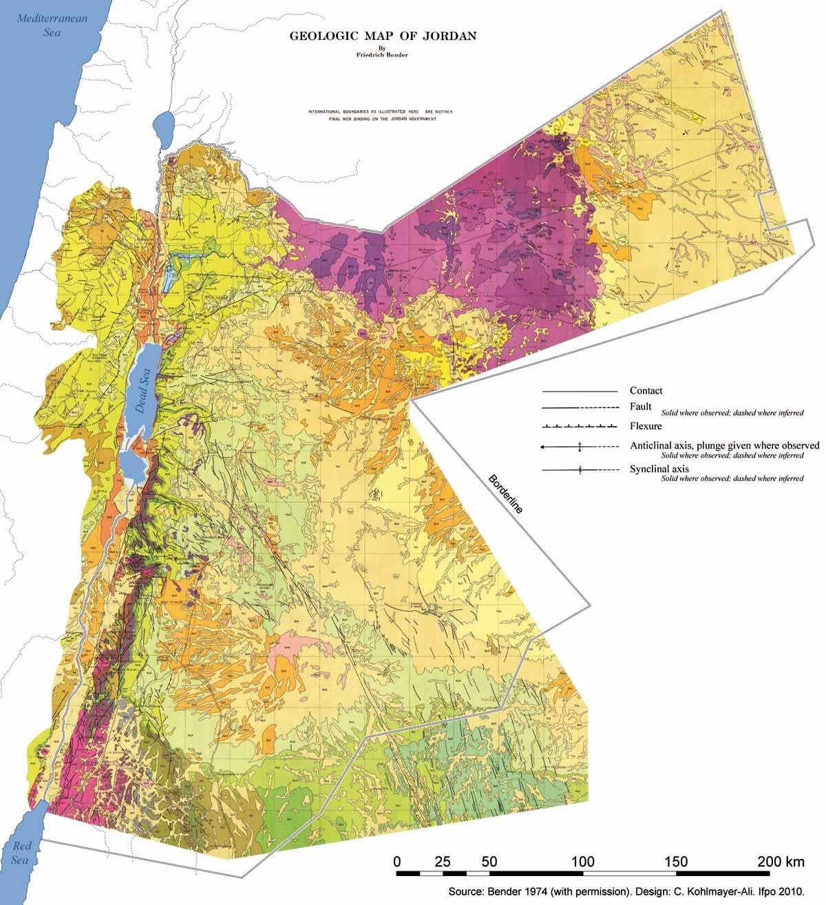 karta Jordan geologije