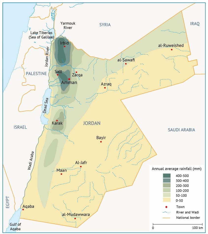 karta Jordan geografije