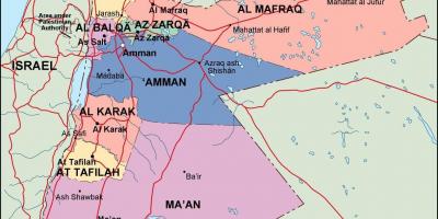 Karta Jordan političkih