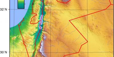 Karta Jordan topografski